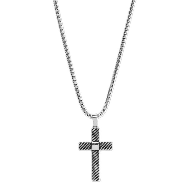 Kette mit Kreuzanhänger Edelstahl