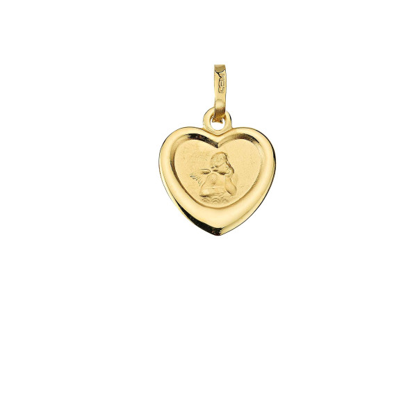 Anhänger Gold Herz Engel