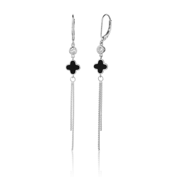 Ohrringe Silber Kleeblatt