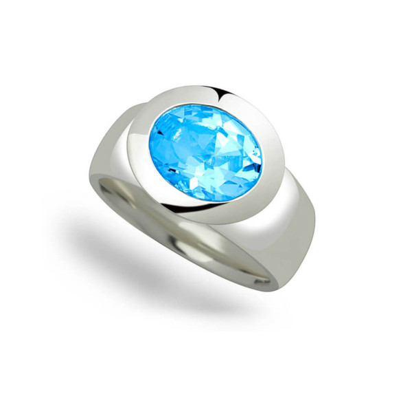 Ring Silber Swiss Blue Topas 4,5ct