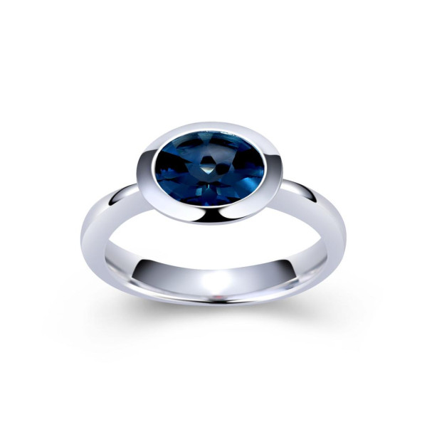 Ring Silber London Blue Topas