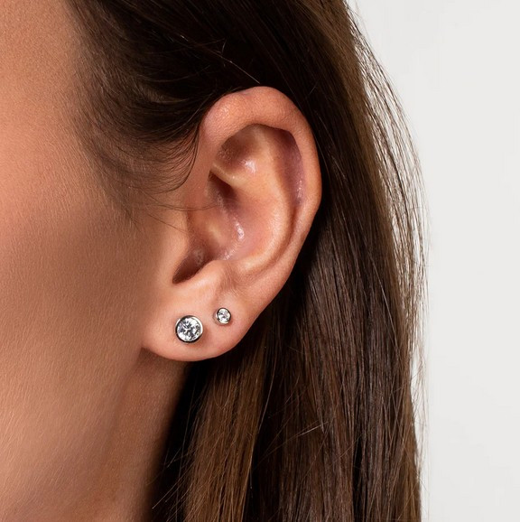 Ohrstecker Silber 2mm Zirkonia