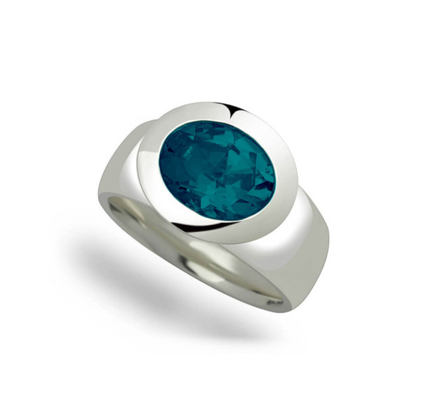 Ring Silber London Blue Topas