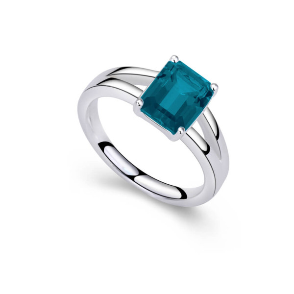 Ring Silber London Blue Topas