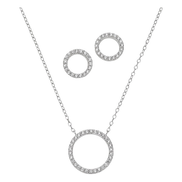 Set Silber Kreis Zirkonia